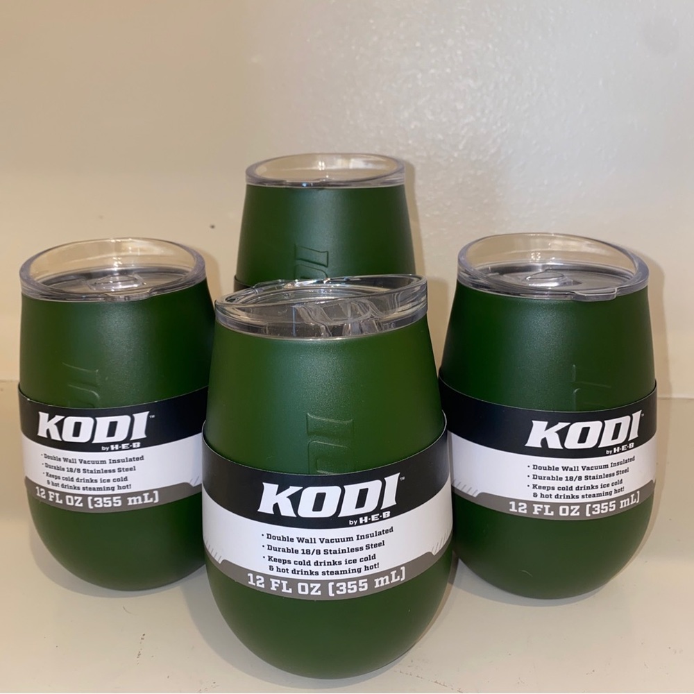 Set of 4 Green Stainless Steel Kodi Tumblers nwt